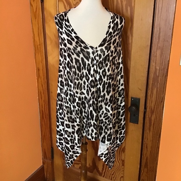 Chicos Layla Leopard Print Poncho Cover up - Picture 8 of 12